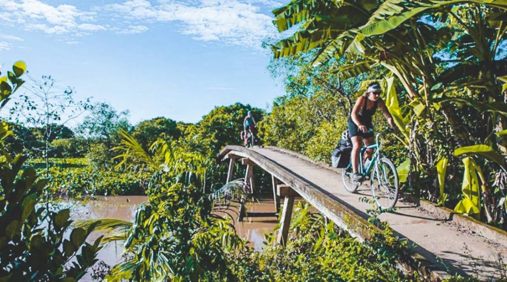 biking in Mekong Delta