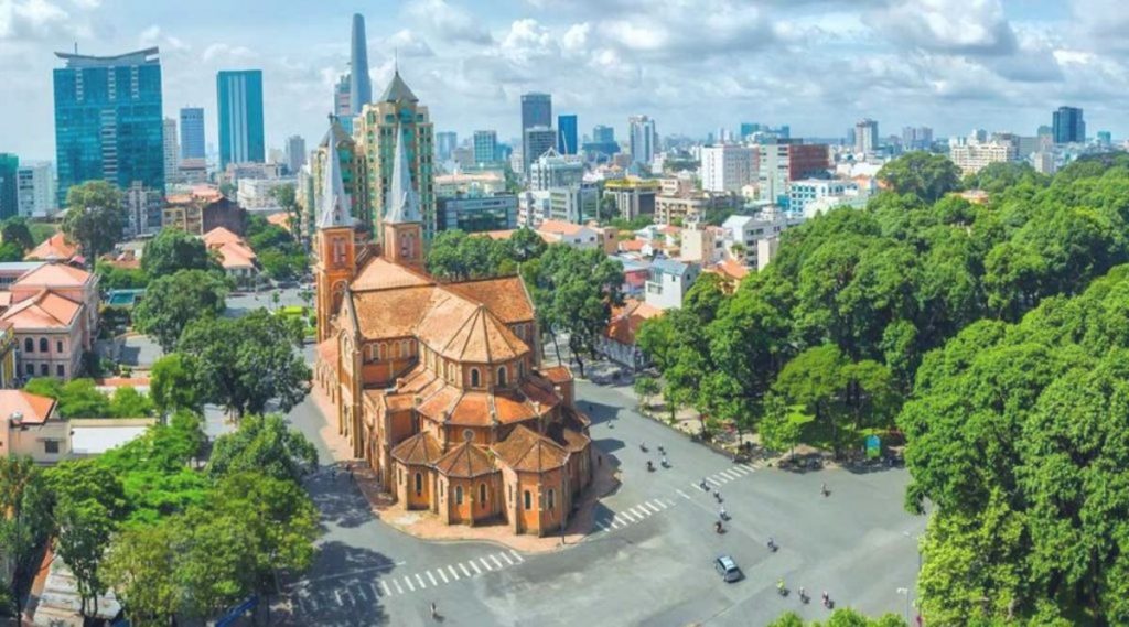 French colonial buildings in Ho Chi Minh City