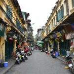 The quite Ta Hien Street in early morning at the Hanoi Old Quarter