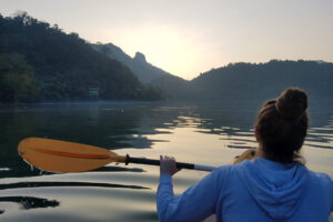 kayaking at Ba Be Lake