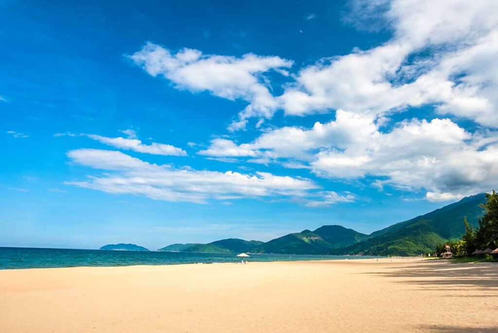 Long stretch of sand at Lang Co Beach