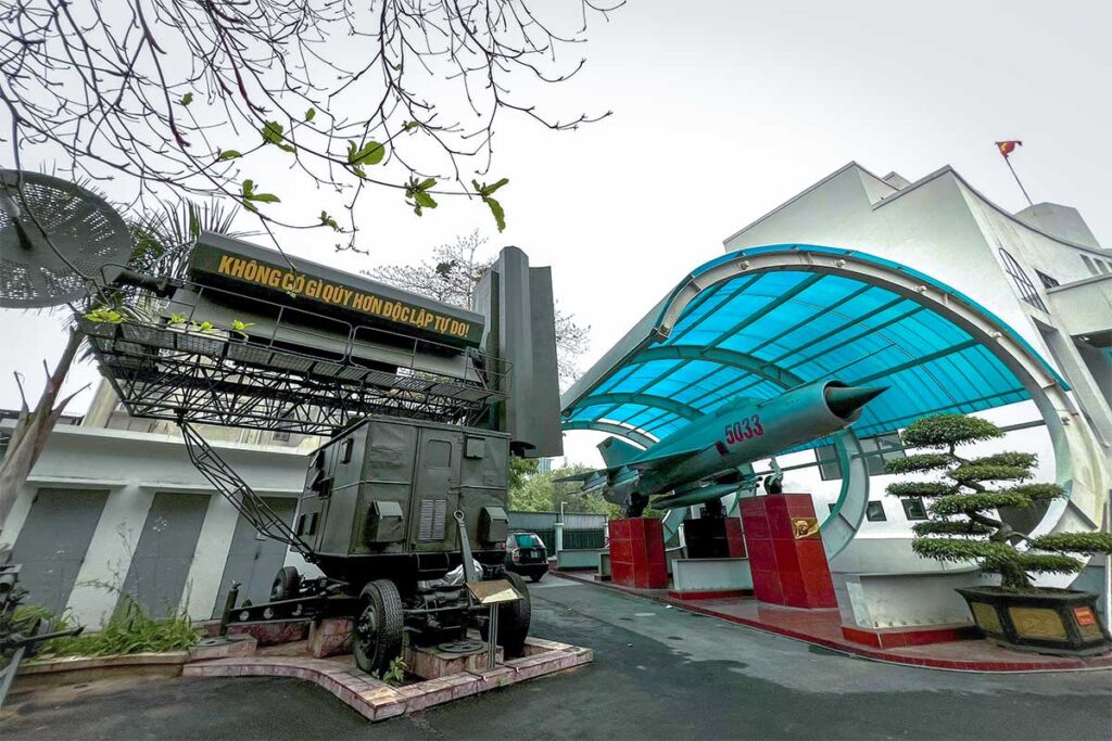 A MiG-21 Fighter Jet displayed at B52 Victory Museum in Hanoi