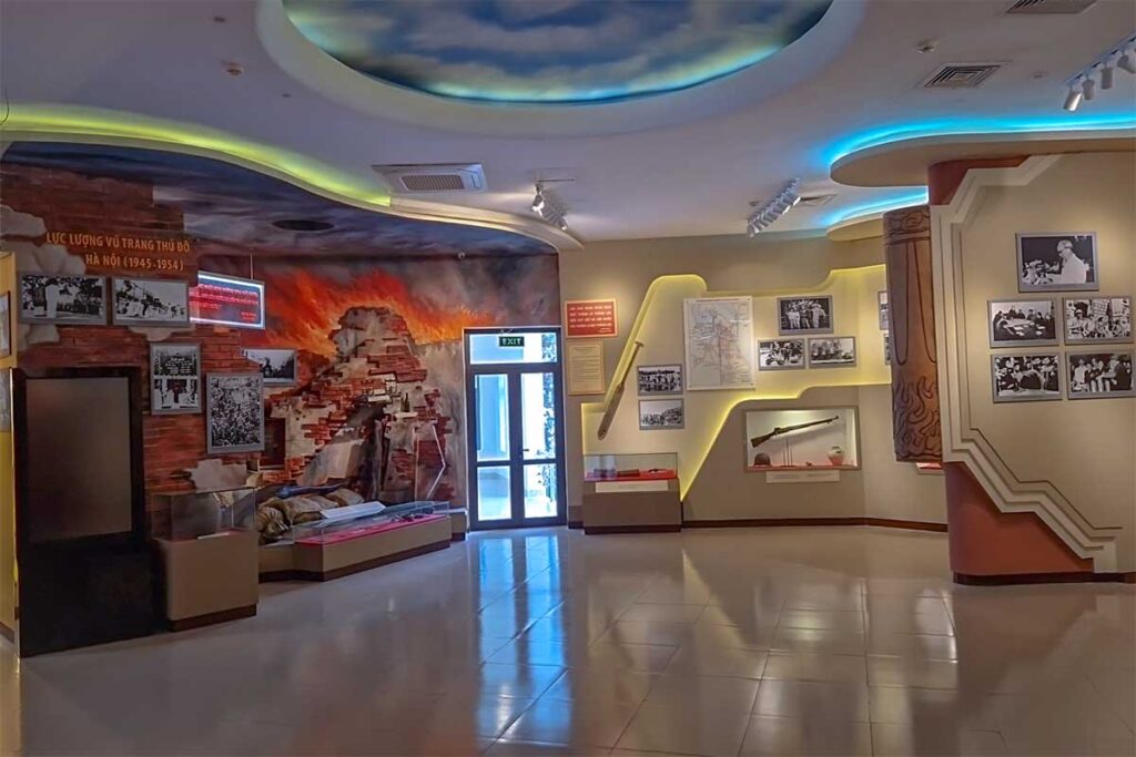 Interior of B52 Victory Museum with several exhibits 
