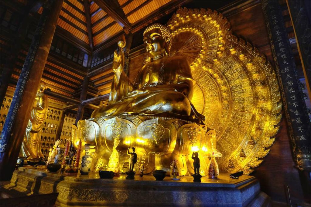 Buddha in Bai Dinh temple in Ninh Binh