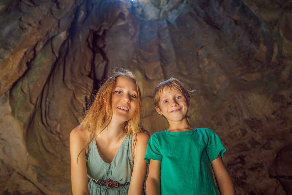 Hoi An with kids – exploring caves inside the Marble Mountains, an adventurous family activity near Hoi An
