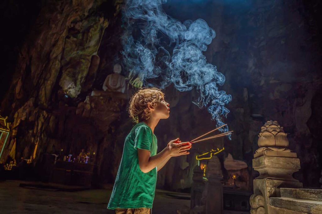 Hoi An with kids – exploring caves and temples inside the Marble Mountains, an adventurous cultural experience for families