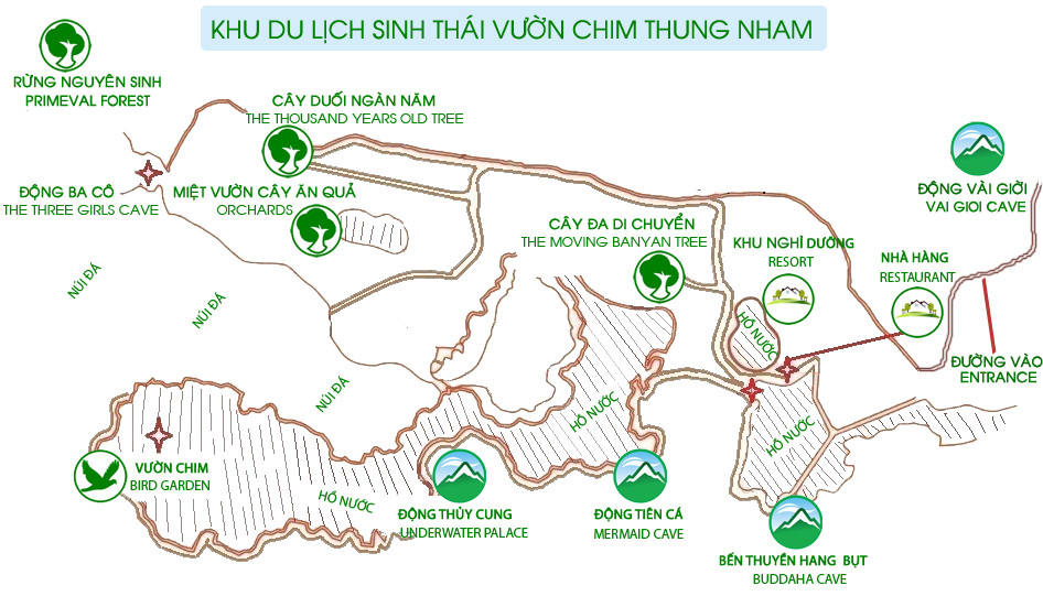 Map of Thung Nham Bird Garden