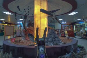 Displays and exhibits inside Mine Action Visitor Center for education and showing people about bombs and mines that are still dangerous today in the region of Quang Tri