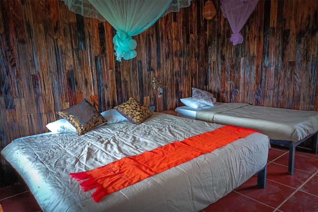 A double bed room of Ecolodge Mu Cang Chai