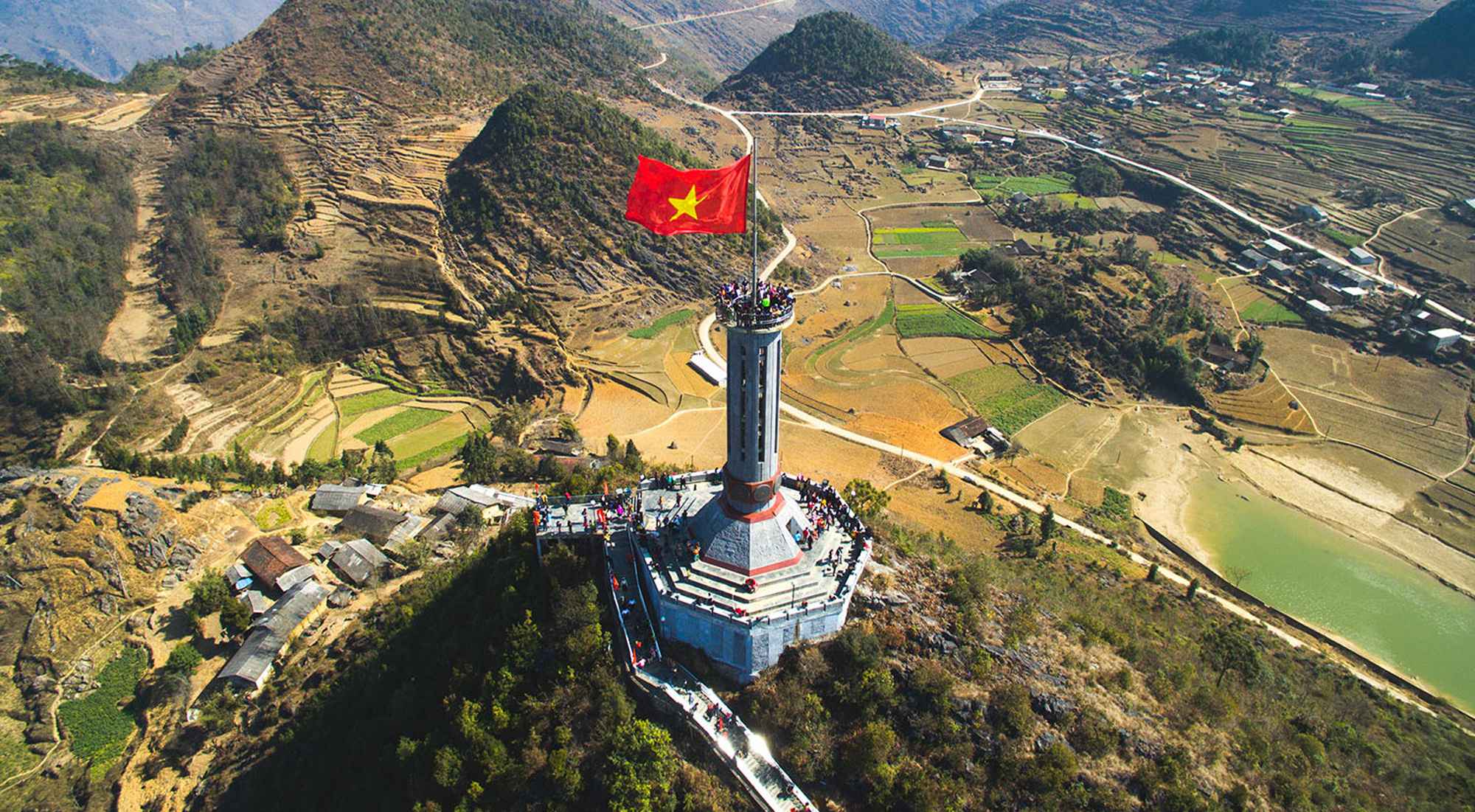 Lung cu flag tower the most northern point of vietnam local vietnam