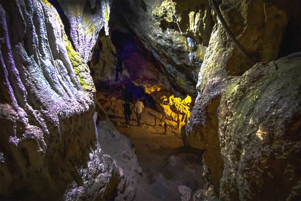 Stairs leading inside Pac Bo Cave in Cao Bang
