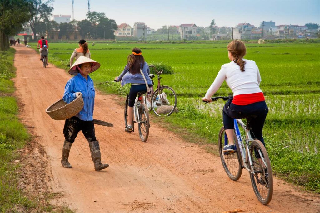 biking in Hanoi