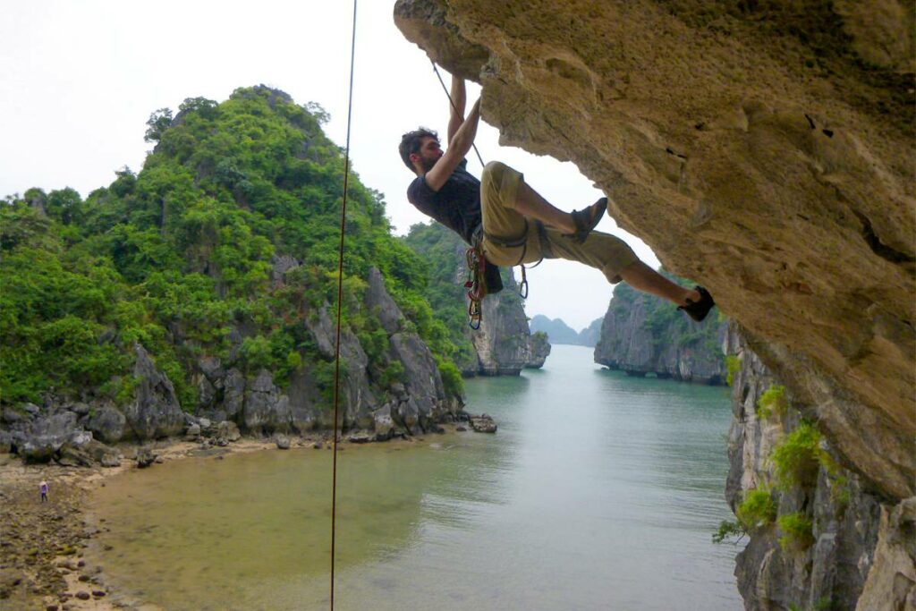 rock climbing in Halong Bay