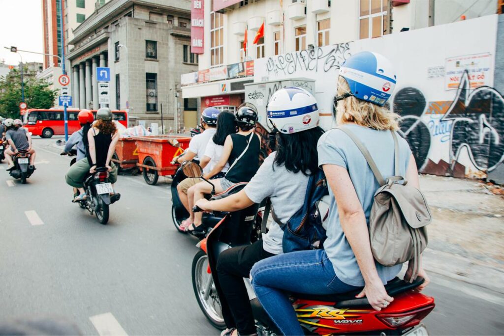 street food tour on motorbike Ho Chi Minh City