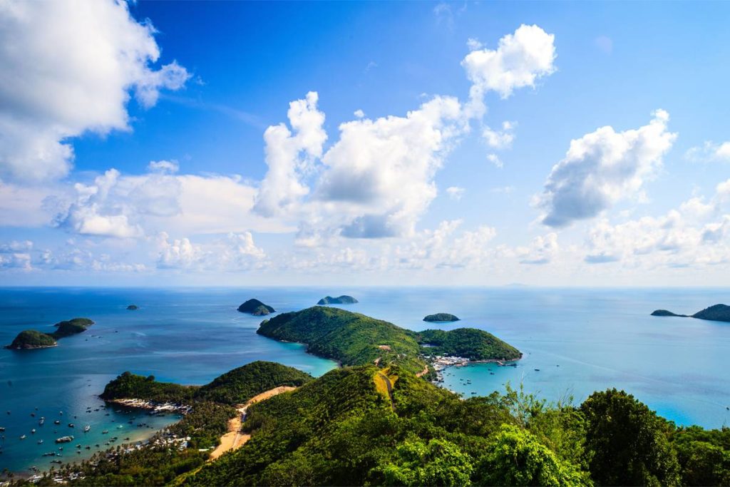 Viewpoint on the peak of Nam Du Islands in Vietnam