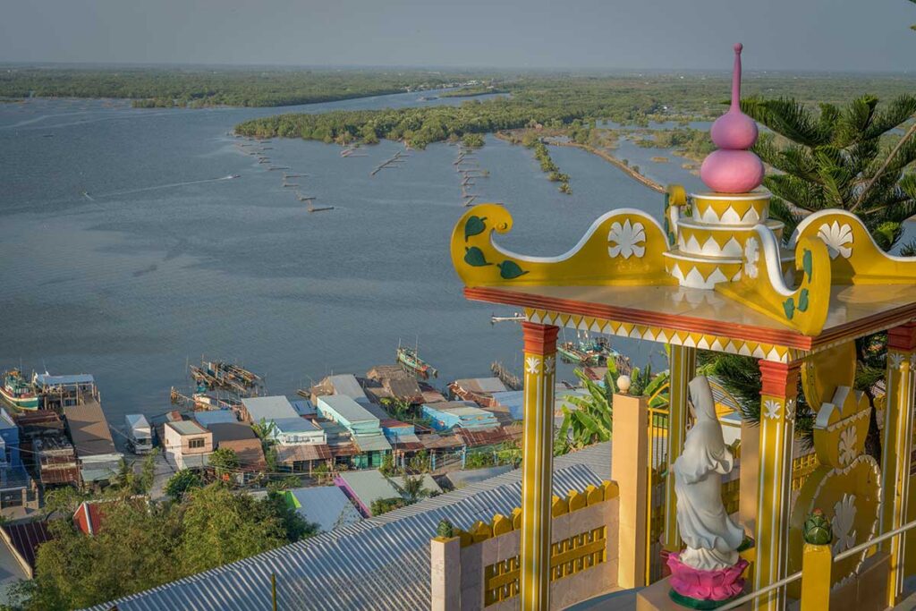 View over Dong Ho Lake from Ngoc Tien Monastery in Ha Tien.