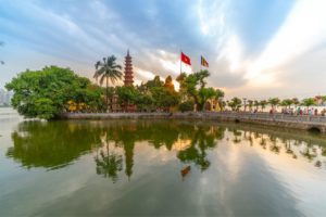 Tran Quoc Pagoda at West Lake in Hanoi