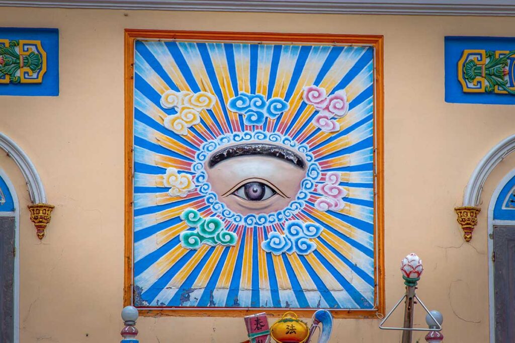 The all seeing eye on the outside of Tay Ninh Holy See
