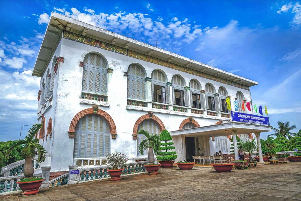 The exterior of White Palace - or Bach Dinh Palace, located on a hill along the coast in Vung Tau