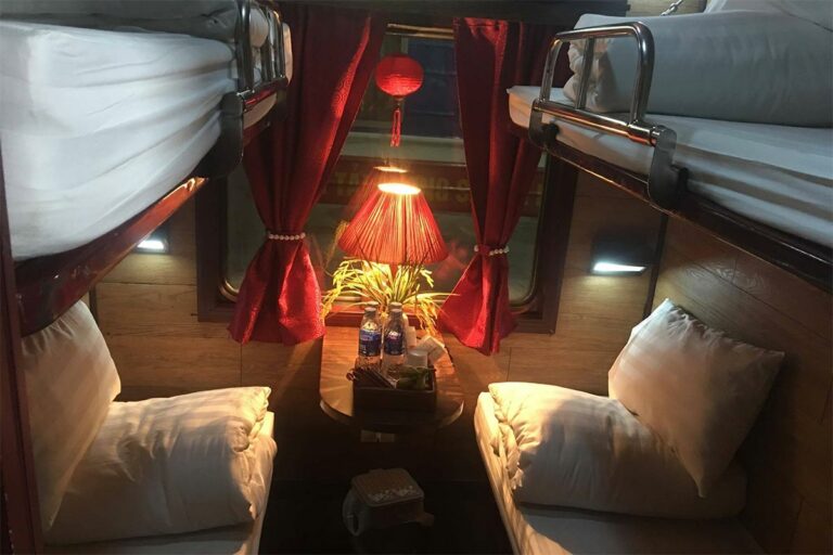 Inside of Dream Train Express from Hanoi to Sapa