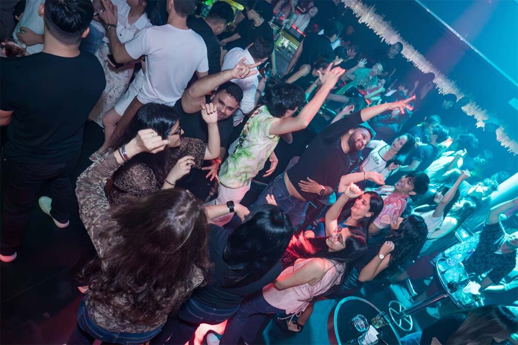 People dancing in Lush, a club for nightlife in Ho Chi Minh City