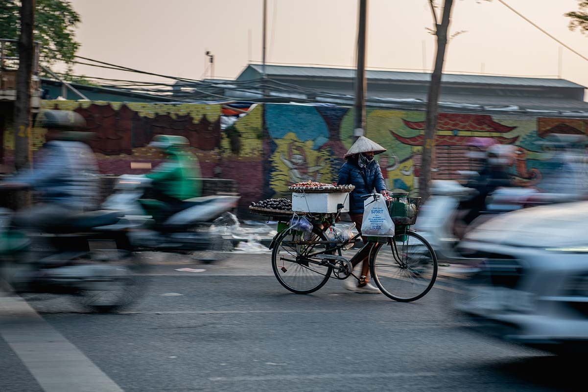 Crossing the street in Vietnam