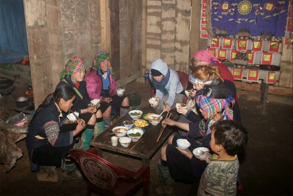 family dinner with ethnic minority in Vietnam