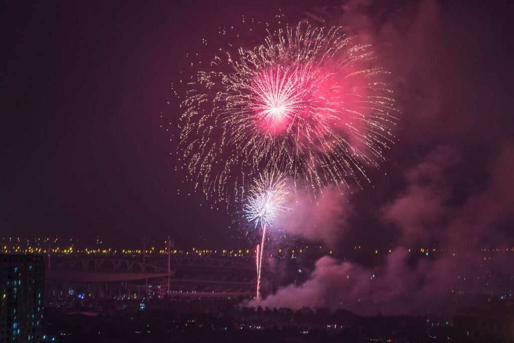 fireworks during National Day in Vietnam