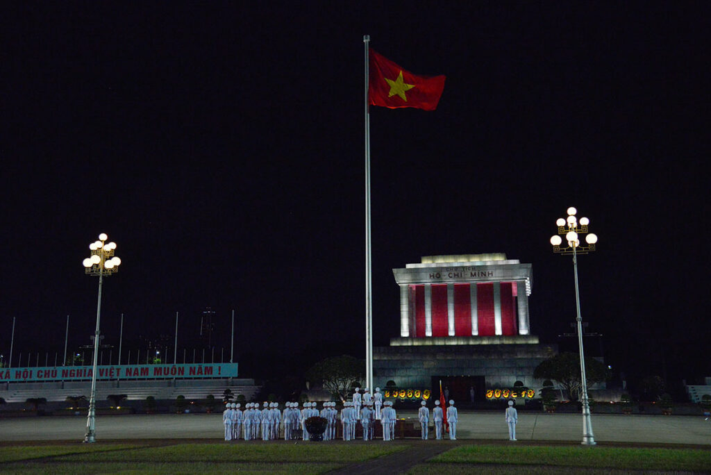 Flag rising ceremony on Ba Dinh Square