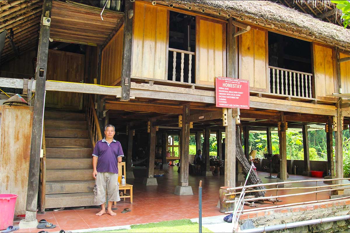 stilt minority house in Thon Tha Village Ha Giang