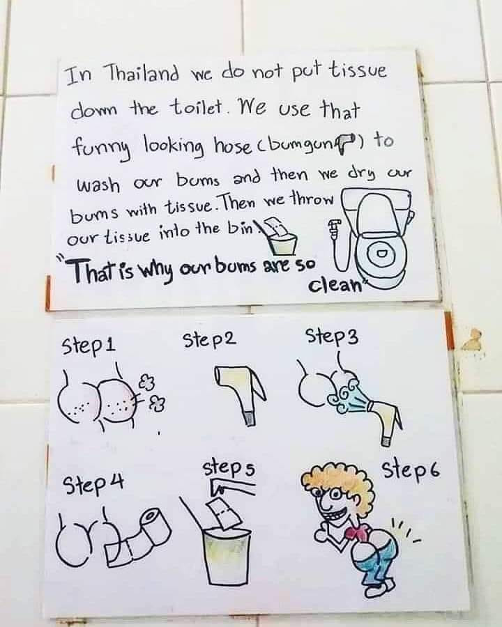how to use the water hose or bum gun next to the toilet in Vietnam