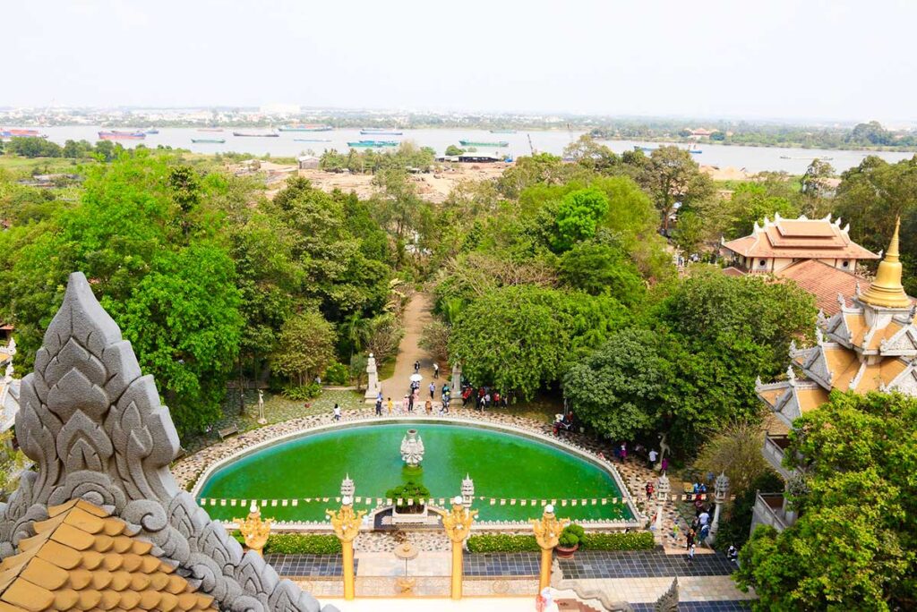 Buu Long Pagoda view on the river