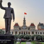 Statue of Ho Chi Minh in front of People's Committee Building in Ho Chi Mihn City
