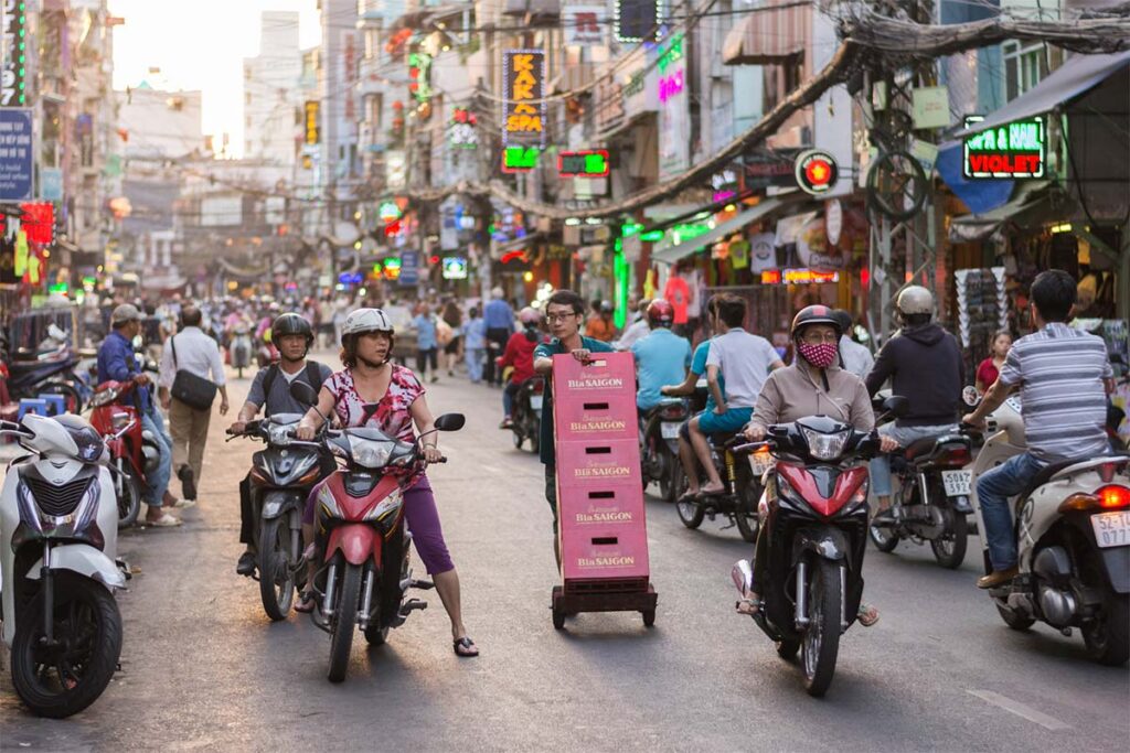 motorbike traffic in Ho Chi Minh City