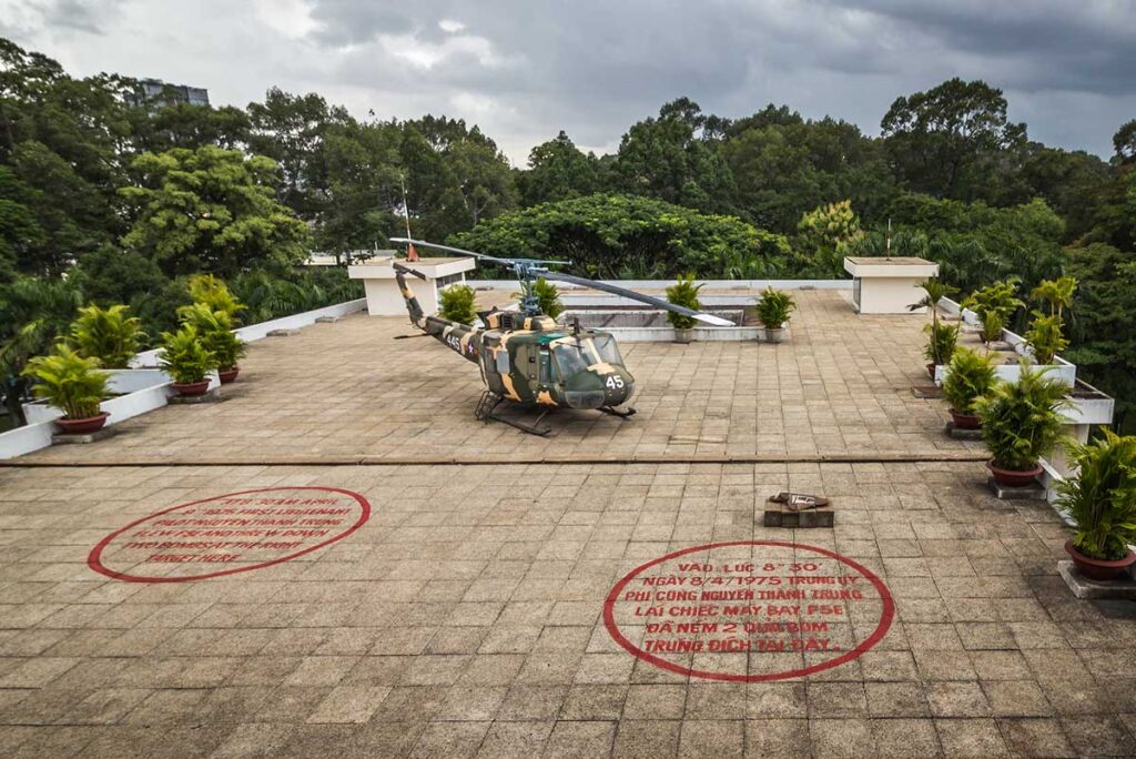 rooftop of the Reunification Palace in Ho Chi Minh City