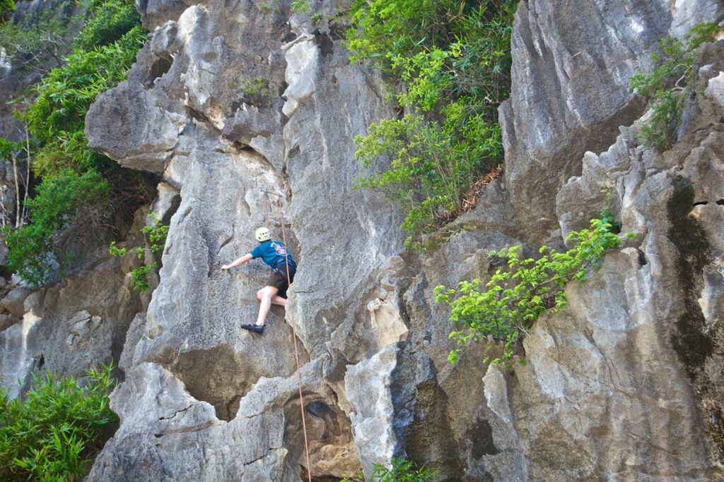 rock climbing on Cat Ba Island