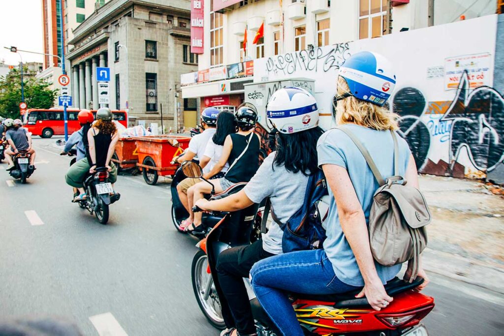 Street food tour on the back of a motorbike in Ho Chi Minh City