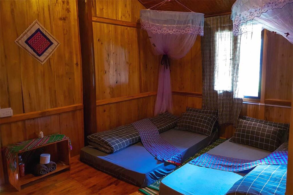 basic room in a homestay in Ban Ho Village