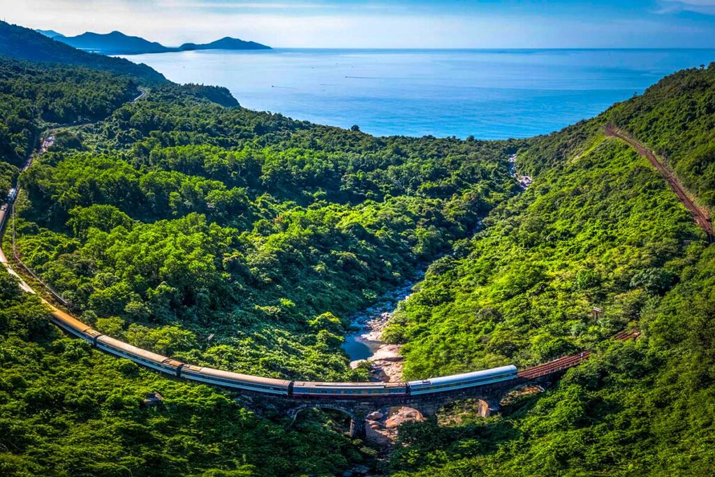 The scenic train ride from Da Nang to Hue along the Hai Van Pass