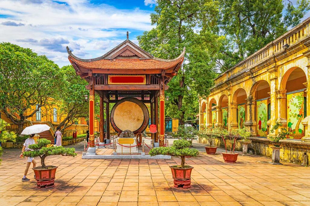 Stone Stele with Turtle Statue: A stone stele with a carved turtle statue, a symbol of longevity and wisdom, stands in the Imperial Citadel of Thang Long. (Imperial Citadel of Thang Long)