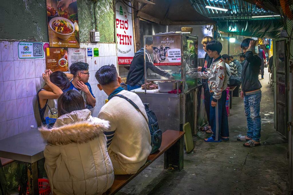 A hidden street food place in Hanoi