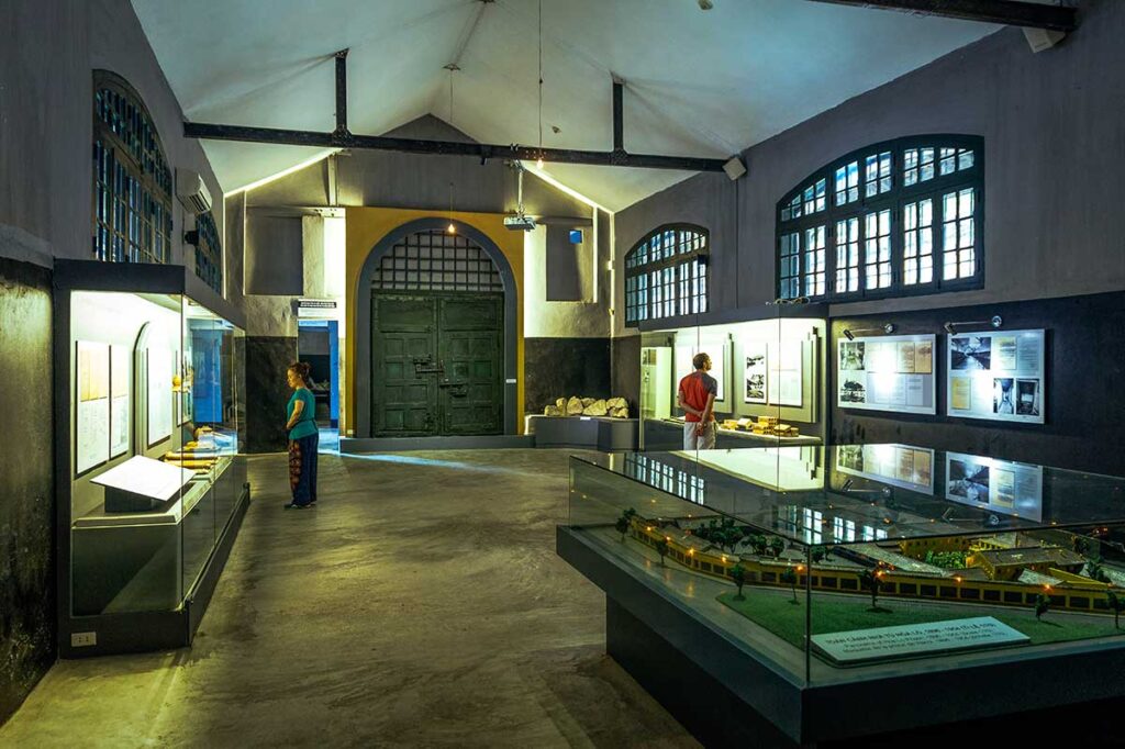 An exhibition about French colonial times and prisoners inside Hoa Lo Prison Museum