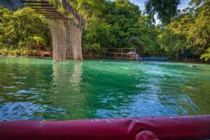 Clear blue water at Mooc Spring in Phong Nha National Park