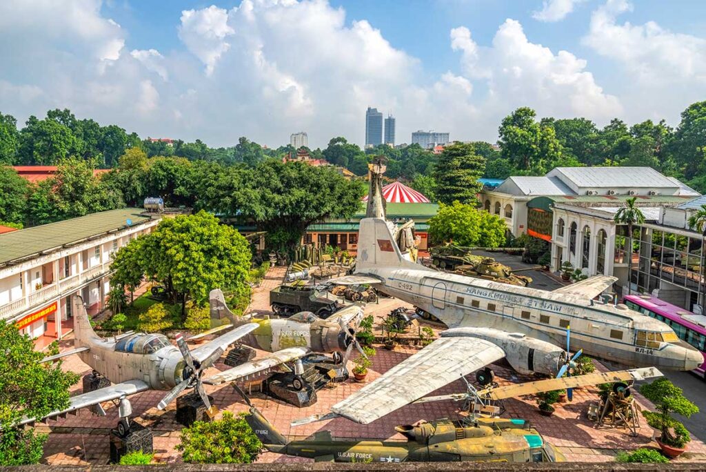 The old area of Vietnam Military History Museum near Imperial Citadel of Thang Long