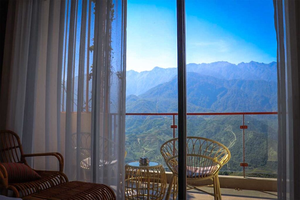 The view from one of the rooms of KK Sapa Hotel