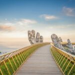 The Golden Bridge in Ba Na Hills near Da Nang – famous day trip from Hoi An featuring panoramic views and unique design.