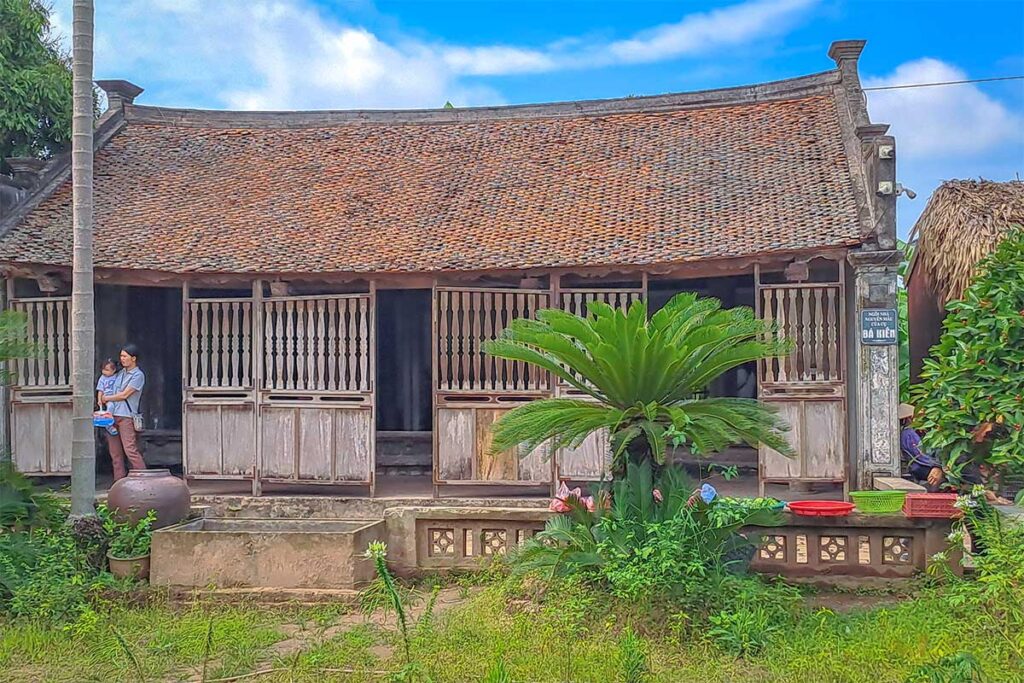An old small wooden house called a Kien's House in Ha Nam