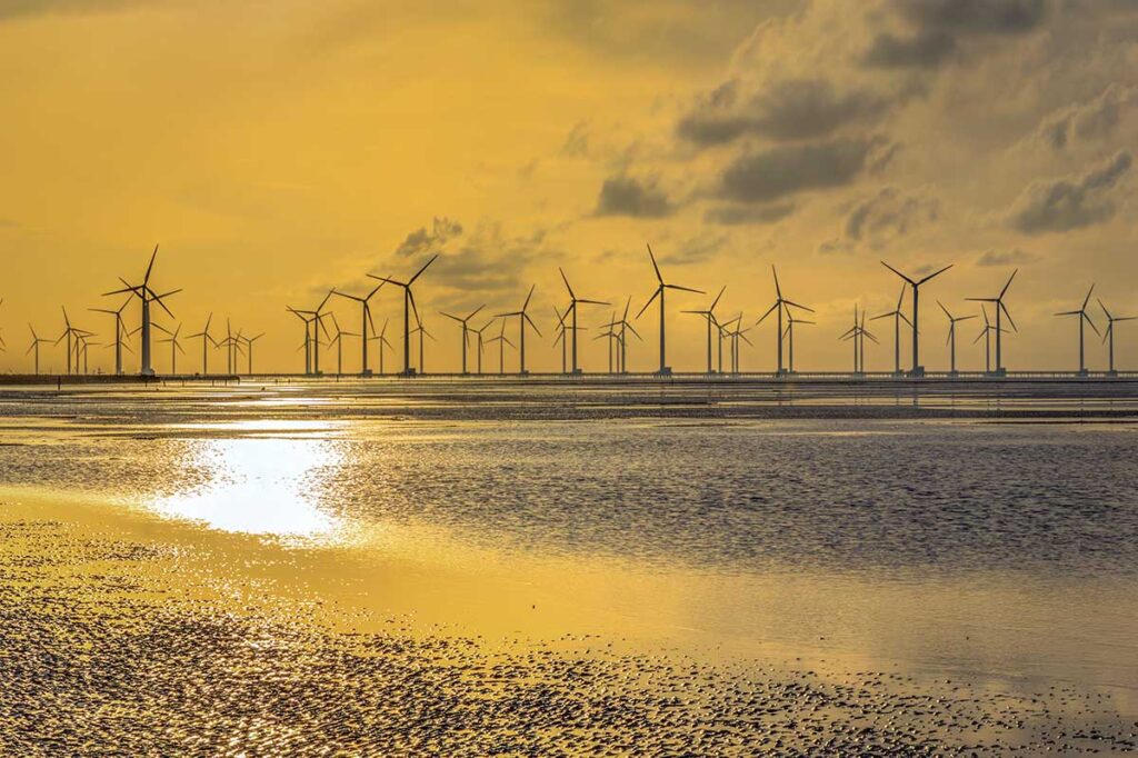 Sunset at Bac Lieu Wind Farm