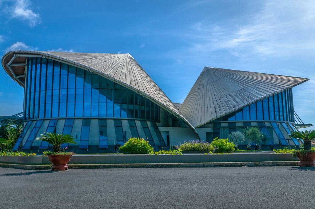 Cao Van Lau Theater with two conical hat shaped buildings