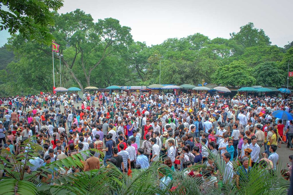 Very large crowds at the Hung Kings Temple Complex during Hung Kings Temple Festival